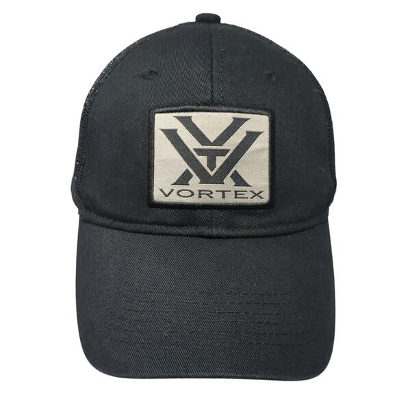 Vortex Snapback Trucker Hat Black One Size Adjustable Embroidered Mesh Back - Picture 1 of 9